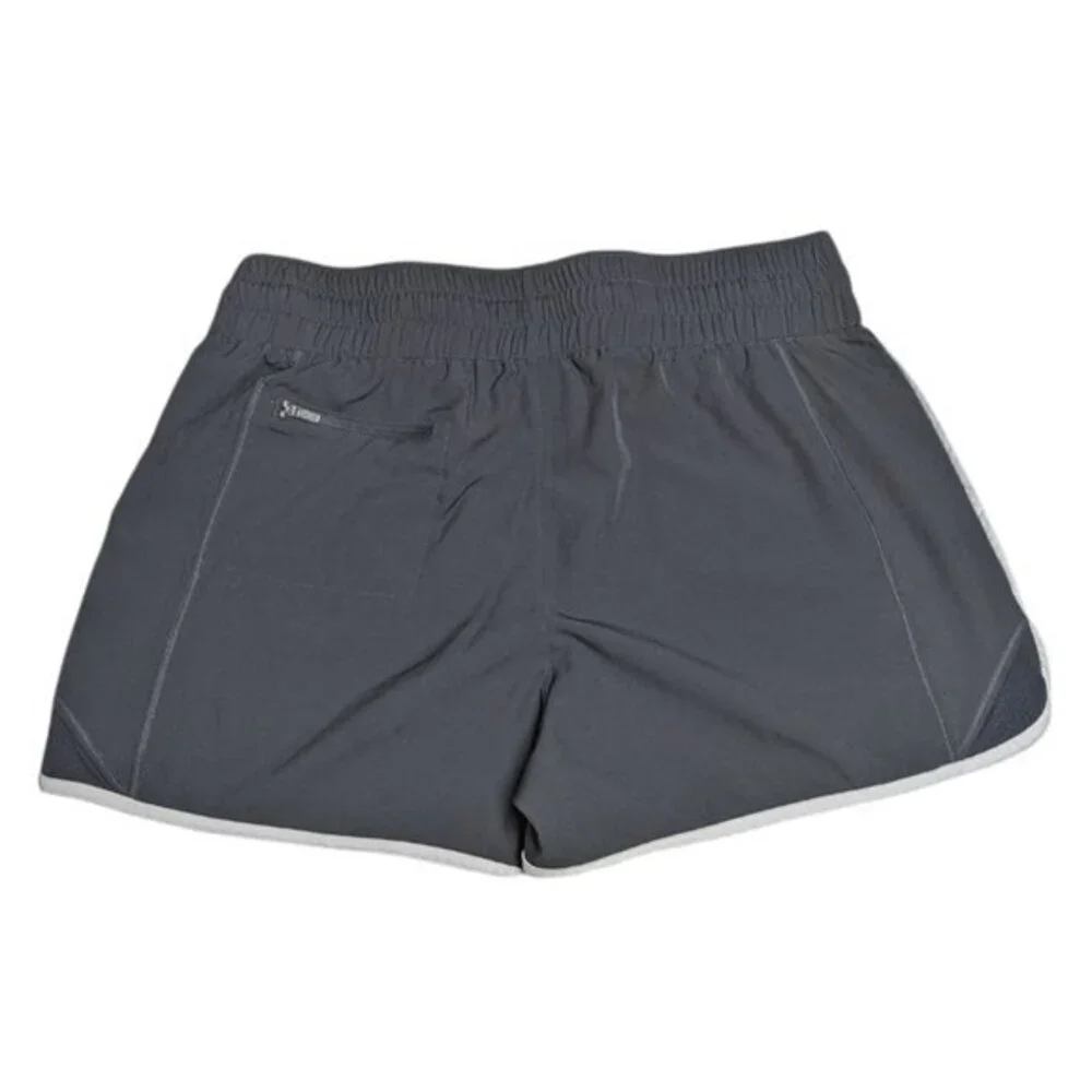 Reebok Athletic Shorts Women XXL Elastic Waist Zip Pocket Running Gray XX-Large